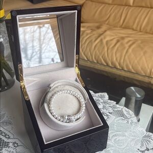 CHIYODA Single Auto Watch Winder Electric Quiet Multi Modes Mahogany Box